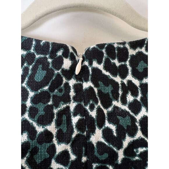 J.Crew Womens Teal Leopard Shift Dress Sz M 10 Leopard Corpcore Business Classic - Picture 3 of 8